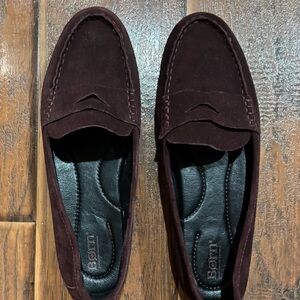 Born Women's Suede Loafers - Deep  Burgundy Size 9
